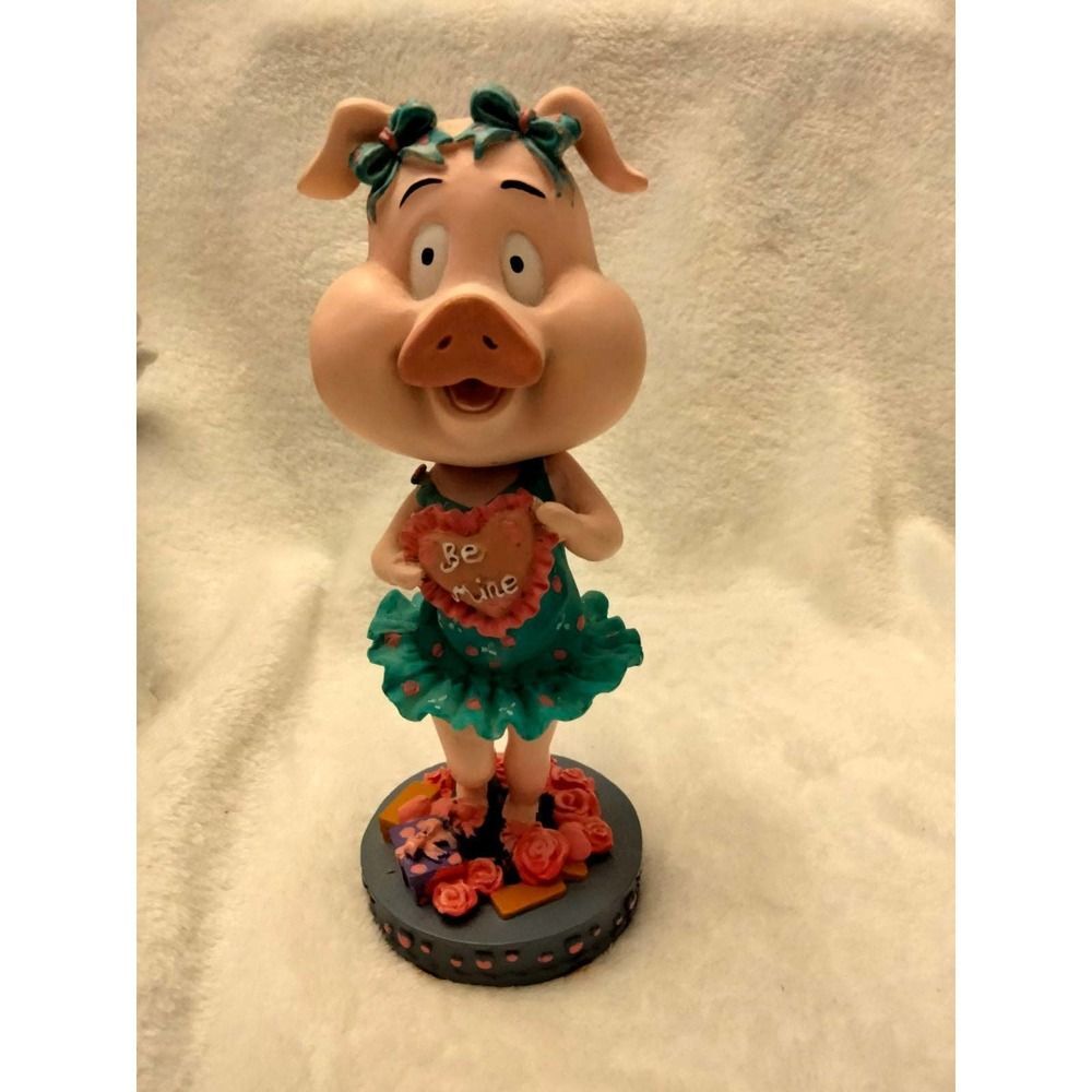 Bobblehead Valentine pig 7" tall